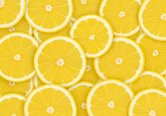 A vibrant arrangement of sliced lemons, perfect for summer.