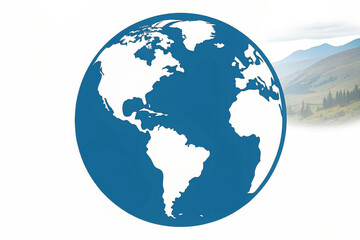 Fototapeta premium Minimalist Earth with Western Hemisphere. High-contrast globe design. Abstract and realistic landscape blend.
