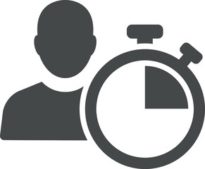 Time Management Stopwatch and Person Icon