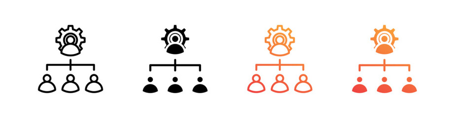 Organization Multiple Style Icon Set Vector 