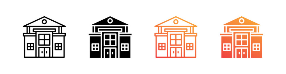 Company Multiple Style Icon Set Vector 