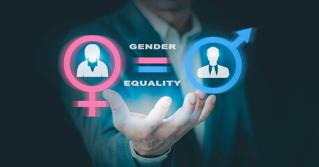 Gender Equality concept. equality between men and women, gender signs symbolizing Sexual education,...