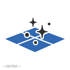 easy cleaning ceramic tile, clean surface icon, flat vector illustration