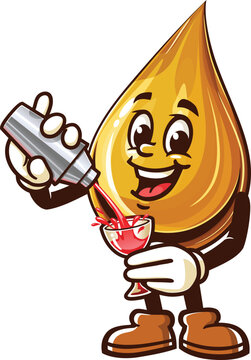 golden drop character pouring cocktail clip art preview