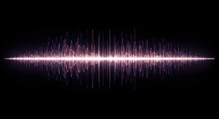 Sound Wave Visualization on Black Background