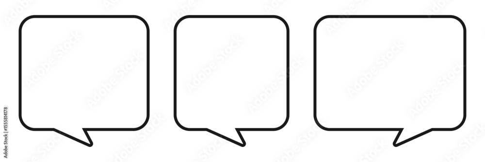 Poster Speech bubbles. communication concept, Speak bubble text, vector set of flat message bubbles show chat bubble or dialog boxes on white background.