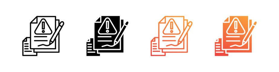 Contractual Liability Multiple Style Icon Set Vector 