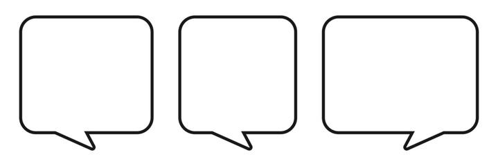 Speech bubbles. communication concept, Speak bubble text, vector set of flat message bubbles show chat bubble or dialog boxes on white background.