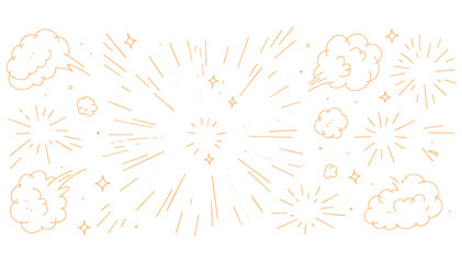 Obraz premium Radiant Explosions and Whimsical Clouds
