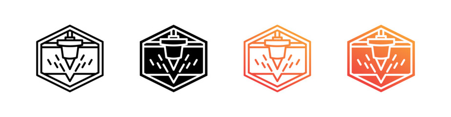 Metal Fabrication Multiple Style Icon Set Vector 