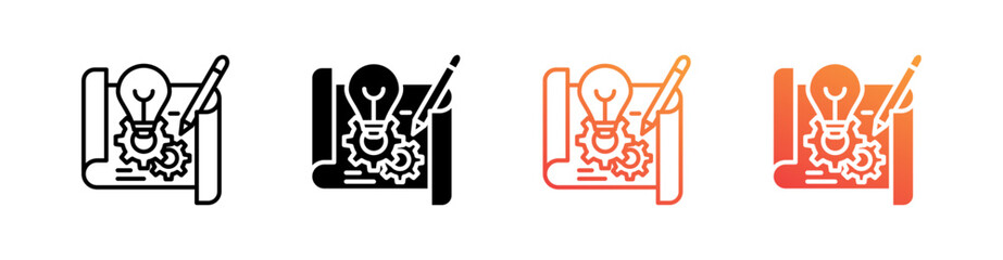 Prototype Multiple Style Icon Set Vector 