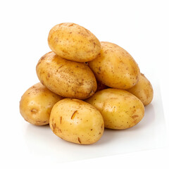 delicious potatoes on white background