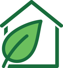 Green Home Eco House Sustainable Living Icon

