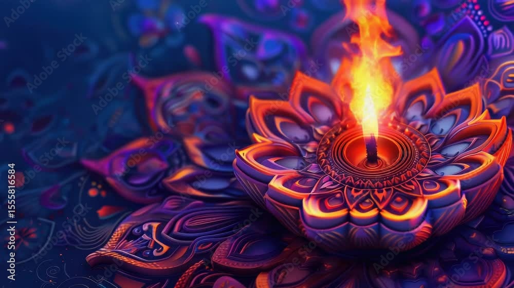 Poster a bright and colorful lit candle on a vibrant background, perfect for adding warmth and ambiance to 