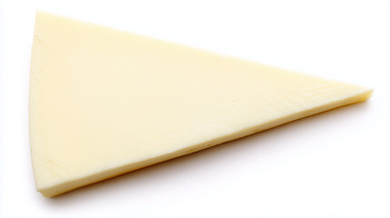 A single wedge of cheese, clean and fresh, showcasing simplicity and natural appeal.
