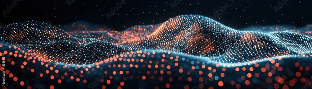 Poster neural lattice interpreting vocal tone with dynamic response modules shimmering in soft hues, 3d wit