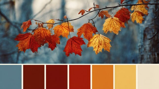 Autumn leaves color palette image