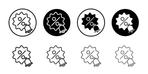 Discount icon thin flat simple illustration symbol