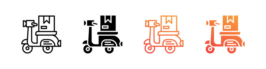 Shipment Multiple Style Icon Set Vector 