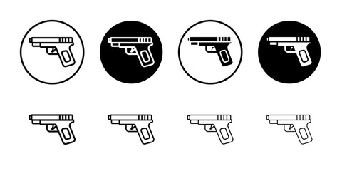 Gun icon thin flat simple illustration symbol