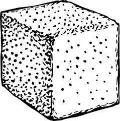 Sugar cubes ink sketch.