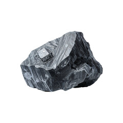 Dark Gray Marble Rock, Isolated Object on a Transparent Background