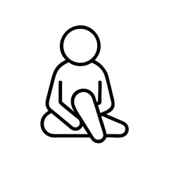 Abstract figure sitting in a relaxed position with crossed legs  