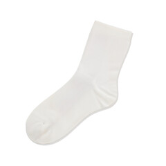 White Cotton Sock, Isolated Object on a Transparent Background