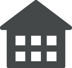 Modern House Icon: Home, Real Estate & Property Symbol