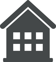 Modern House Icon: Home, Real Estate & Property Symbol