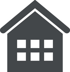 Modern House Icon: Home, Real Estate & Property Symbol