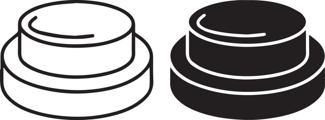 round cake tiers or pedestals, simple minimalist design, vector illustration