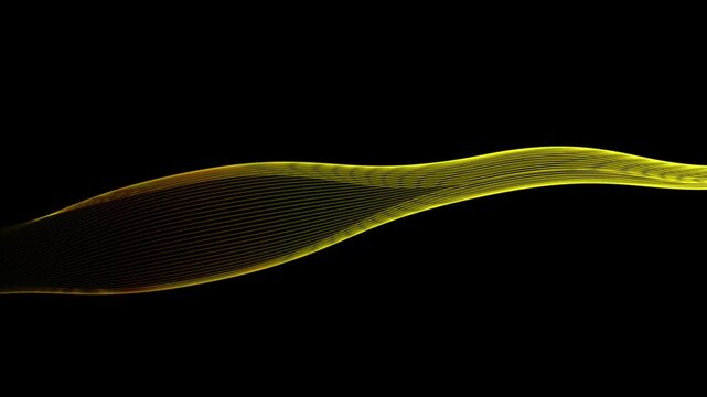 Yellow sound line echo background animation in dark background.