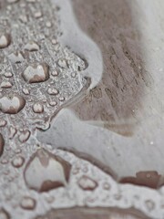 Macro Water Droplets on Weathered Wooden Surface