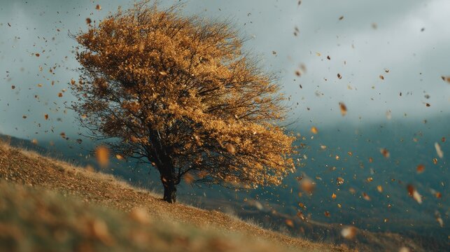 Autumnal landscape scenic tree