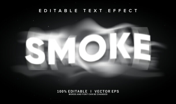 smoke vector text effect with modern style design