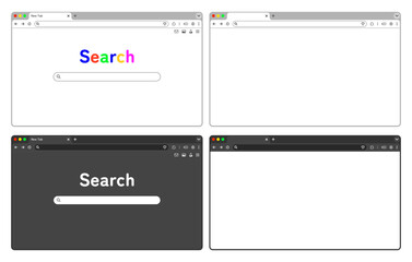 PCウィンドウ フレーム ブラウザ タブ 検索エンジン MacOS Chrome風 (.SVG)	