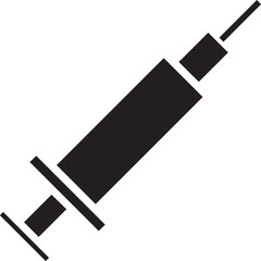 syringe,medical icon equipment,healthcare,black and white,minimalist,simple,clean design