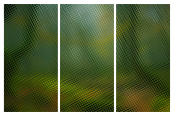 Terrifying scene in a spooky forest, made of glass tiles, transparent background
