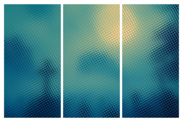 Spooky scene of a moonlit night in a cemetery, made of glass tiles, transparent background
