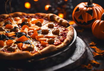 halloween pumpkin pizza
