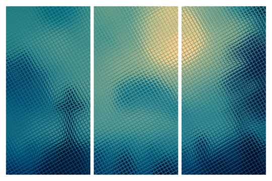 Spooky scene of a moonlit night in a cemetery, made of glass tiles, transparent background
