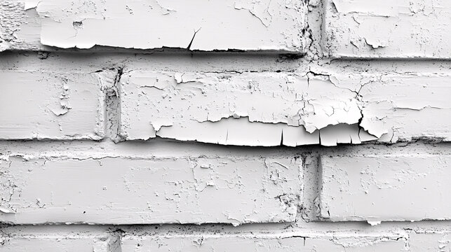 Damaged white brick wall texture urban environment close-up photography architectural detail visual concept