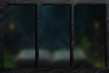 Terrifying scene with an old book in a sanctuary, made of glass tiles
