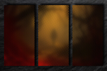 Scary scene with creepy man in bloody forest, made of glass tiles
