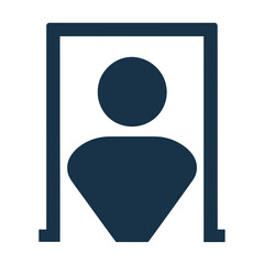 Male Toilet - Geometric male silhouette with door symbol