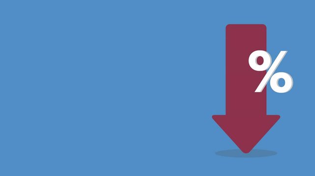 Red arrow with percentage symbol	