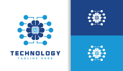 AI TECHNOLOGI BRAIN CHIPS LOGO