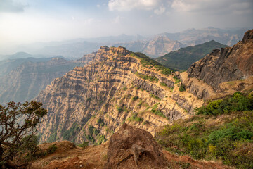 Arthur's Seat, a beautiful landscape, a sightseeing attraction in Mahabaleshwar, India