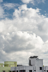 Cityscape of Dhaka with Dramatic Cloud Formations